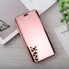 Mirror Clear View Horizontal Flip PU Leather Case for OnePlus 6, with Holder (Rose Gold) - 2