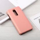 Mirror Clear View Horizontal Flip PU Leather Case for OnePlus 6, with Holder (Rose Gold) - 3