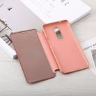 Mirror Clear View Horizontal Flip PU Leather Case for OnePlus 6, with Holder (Rose Gold) - 4