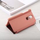 Mirror Clear View Horizontal Flip PU Leather Case for OnePlus 6, with Holder (Rose Gold) - 5