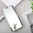 Mirror Clear View Horizontal Flip PU Leather Case for OnePlus 6, with Holder (Silver) - 2