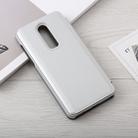 Mirror Clear View Horizontal Flip PU Leather Case for OnePlus 6, with Holder (Silver) - 3