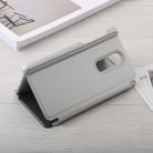 Mirror Clear View Horizontal Flip PU Leather Case for OnePlus 6, with Holder (Silver) - 5