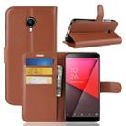 Litchi Texture Horizontal Flip Leather Case for Vodafone Smart N9 Lite / VFD 620, with Wallet & Holder & Card Slots(Brown) - 1