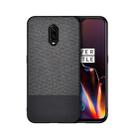 Shockproof Splicing PU + Cloth Protective Case for OnePlus 7 (Black) - 1