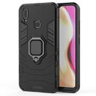 PC + TPU Shockproof Protective Case with Magnetic Ring Holder for Vivo Y95 (Black) - 1