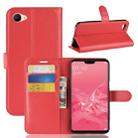 Litchi Texture Horizontal Flip Leather Case for OPPO A3, with Wallet & Holder & Card Slots (Red) - 1