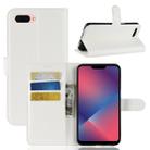 Litchi Texture Horizontal Flip Leather Case for OPPO A5, with Wallet & Holder & Card Slots (White) - 1