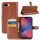 Litchi Texture Horizontal Flip Leather Case for OPPO A5, with Wallet & Holder & Card Slots (Brown) - 1