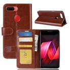 Crazy Horse Texture Horizontal Flip Leather Case for OPPO R15 Pro, with Wallet & Holder & Card Slots (Brown) - 1
