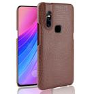 Shockproof Crocodile Texture PC + PU Case for Vivo V15 (Brown) - 1