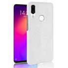 Shockproof Crocodile Texture PC + PU Case for Meizu Note 9 (White) - 1