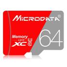 MICRODATA 64GB Class10 Red and Grey TF(Micro SD) Memory Card - 1