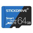 STICKDRIVE 64GB High Speed U3 Blue and Black TF(Micro SD) Memory Card - 1