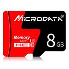 MICRODATA 8GB U1 Red and Black TF(Micro SD) Memory Card - 1