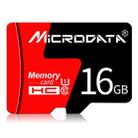 MICRODATA 16GB U1 Red and Black TF(Micro SD) Memory Card - 1