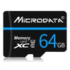 MICRODATA 64GB U3 Blue Line and Black TF(Micro SD) Memory Card - 1