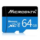 MICRODATA 64GB U3 Blue and Black TF(Micro SD) Memory Card - 1