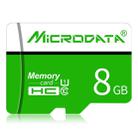 MICRODATA 8GB U1 Green and White TF(Micro SD) Memory Card - 1