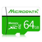 MICRODATA 64GB U3 Green and White TF(Micro SD) Memory Card - 1