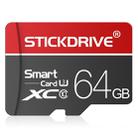 STICKDRIVE 64GB U3 White Line Red and Black TF(Micro SD) Memory Card - 1