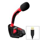 K1 Desktop Omnidirectional USB Wired Mic Condenser Microphone with Phone Holder, Compatible with PC / Mac for Live Broadcast, Show, KTV, etc(Black + Red) - 1