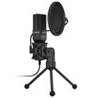 Yanmai SF-777 1.4m Computer Game Recording Condenser Microphone with Pop Filter & Tripod Stand (Black) - 1