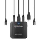 BOYA BY-DM20 Dual-Channel Recording Lavalier Microphone for iPhone / Android(Type-C) / Laptop(Black) - 1