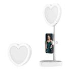 G5 Heart Shape Multi-function Live Broadcast Beauty Fill Light Mobile Phone Holder (White) - 1