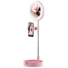 G3 Multifunctional Live Broadcast Foldable Desktop Integrated Fill Light Mobile Phone Bracket (Pink) - 1