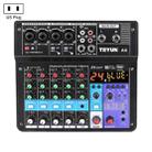 TEYUN NA6 6-channel Small Mixing Console Mobile Phone Sound Card Live Broadcast Computer Recording Console Processor, US Plug(Black) - 1