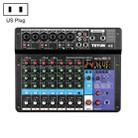 TEYUN NA8 8-channel Small Mixing Console Mobile Phone Sound Card Live Broadcast Computer Recording Console Processor, US Plug(Black) - 1