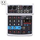 BMG-40F 4-channel Bluetooth USB Mini Mixer Sound Card, US Plug (White) - 1