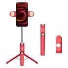 M01S Bluetooth Remote Control Dual Fill Light Tripod Selfie Stick (Red) - 1