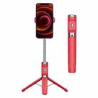 Bluetooth Remote Control Tripod Selfie Stick (Red) - 1