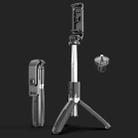 L02 100cm Multi-function Adjustable Bluetooth Self-timer Pole Tripod Selfie Stick (Black) - 1