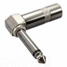 1/4 Inch 6.35mm Audio Mono Plug L-shaped Right Angle Screw Jack Male Guitar Audio Connector - 1