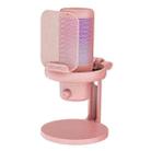 FEELWORLD VM1 USB Condenser Gaming Microphone for Streaming Noise Cancellation Mute RGB Light Desktop Stand (Pink) - 1