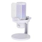 FEELWORLD VM1 USB Condenser Gaming Microphone for Streaming Noise Cancellation Mute RGB Light Desktop Stand (White) - 1