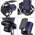 FEELWORLD VM1 USB Condenser Gaming Microphone for Streaming Noise Cancellation Mute RGB Light Boom Arm Stand (Black) - 2