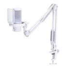 FEELWORLD VM1 USB Condenser Gaming Microphone for Streaming Noise Cancellation Mute RGB Light Boom Arm Stand (White) - 1