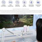 FEELWORLD VM1 USB Condenser Gaming Microphone for Streaming Noise Cancellation Mute RGB Light Boom Arm Stand (White) - 4