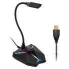 Yanmai G35 Adjustable Angle Omnidirectional Capacitive Gaming Microphone with RGB Colorful Lighting & Pluggable USB Cable, Cable Length: 1.35m - 1