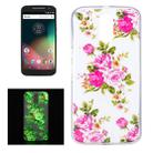 For Motorola Moto G4 Noctilucent Rose Flower Pattern IMD Workmanship Soft TPU Back Cover Case - 1