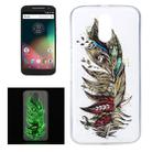 For Motorola Moto G4 Noctilucent Feather Pattern IMD Workmanship Soft TPU Back Cover Case - 1