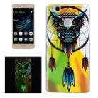 For Huawei P9 Lite Noctilucent Owl Pattern IMD Workmanship Soft TPU Back Cover Case - 1