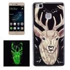 For Huawei P9 Lite Noctilucent Deer Pattern IMD Workmanship Soft TPU Back Cover Case - 1