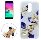 For LG K10 (2017) (EU Version) Blue and White Flower Pattern Soft TPU Protective Case - 1