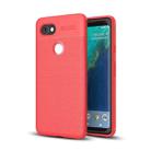 For Google Pixel 2 XL Litchi Texture Full Coverage TPU Protective Back Cover Case (Red) - 1