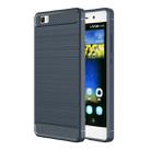 For Huawei  P8 Lite Brushed Texture Fiber TPU Rugged Armor Protective Case(Dark Blue) - 1